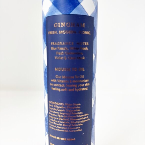 Bath & Body Works Gingham Moisturizing Mousse to Oil NEW! - Picture 3 of 4